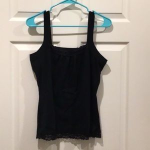 Black pullover top with straps
